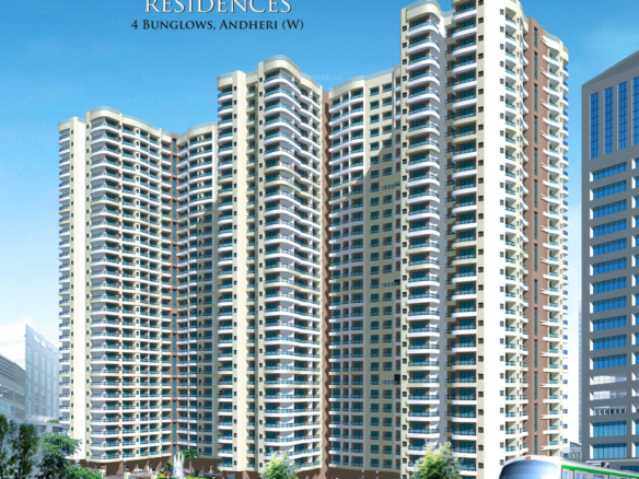 3BHK unfurnished flat with three balconies in HDIL Metropolis Residences Andheri West near DN Nagar Metro, premium amenities.