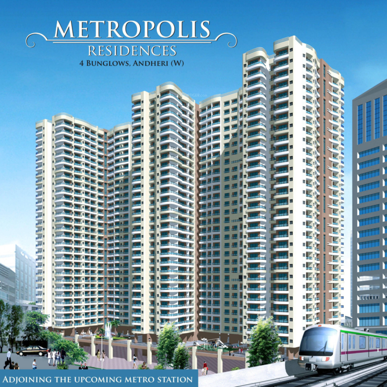 3BHK unfurnished flat with three balconies in HDIL Metropolis Residences Andheri West near DN Nagar Metro, premium amenities.